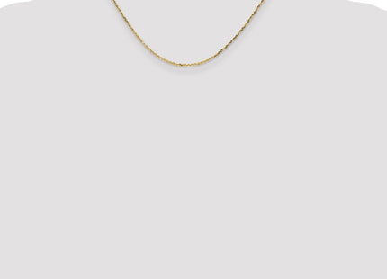 14K Diamond-cut Round Open Link Cable with Lobster Clasp Chain (Style PEN203-16)