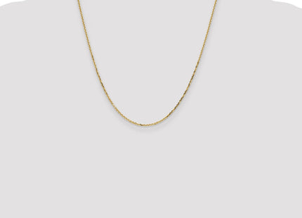 14K Diamond-cut Round Open Link Cable with Lobster Clasp Chain (Style PEN203-20)