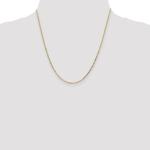 14K Diamond-cut Round Open Link Cable with Lobster Clasp Chain (Style PEN203-20)