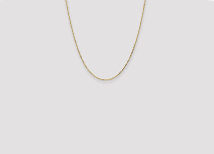 14K Diamond-cut Round Open Link Cable with Lobster Clasp Chain (Style PEN203-22)