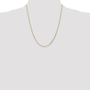 14K Diamond-cut Round Open Link Cable with Lobster Clasp Chain (Style PEN203-22)