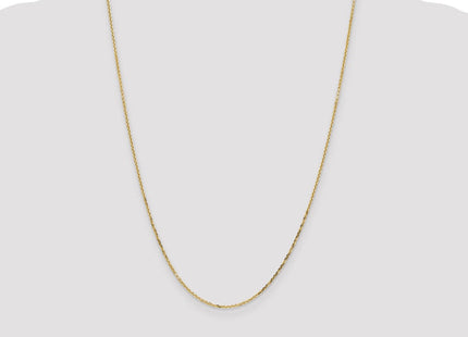 14K Diamond-cut Round Open Link Cable with Lobster Clasp Chain (Style PEN203-24)