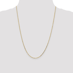 14K Diamond-cut Round Open Link Cable with Lobster Clasp Chain (Style PEN203-24)