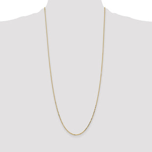 14K Diamond-cut Round Open Link Cable with Lobster Clasp Chain (Style PEN203-30)