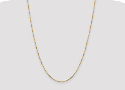 14K Diamond-cut Round Open Link Cable with Lobster Clasp Chain (Style PEN204-24)
