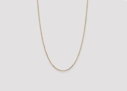 14K Diamond-cut Round Open Link Cable with Lobster Clasp Chain (Style PEN204-26)
