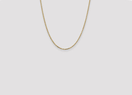 14K Diamond-cut Round Open Link Cable with Lobster Clasp Chain (Style PEN205-22)