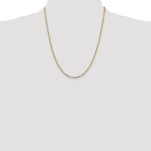 14K Diamond-cut Round Open Link Cable with Lobster Clasp Chain (Style PEN205-22)