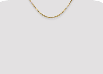14K Diamond-cut Round Open Link Cable with Lobster Clasp Chain (Style PEN206-16)