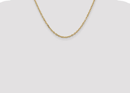 14K Diamond-cut Round Open Link Cable with Lobster Clasp Chain (Style PEN206-18)