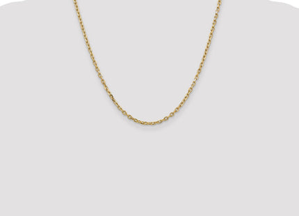 14K Diamond-cut Round Open Link Cable with Lobster Clasp Chain (Style PEN206-20)