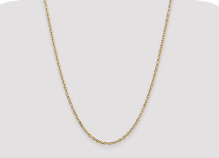 14K Diamond-cut Round Open Link Cable with Lobster Clasp Chain (Style PEN206-24)