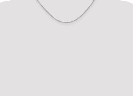 14K White Gold Round Open Wide Link Cable with Lobster Clasp Chain