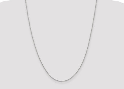 14K White Gold Round Open Link Cable with Lobster Clasp Chain (Style PEN209-24)