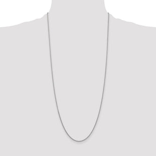 14K White Gold Round Open Link Cable with Lobster Clasp Chain (Style PEN209-30)