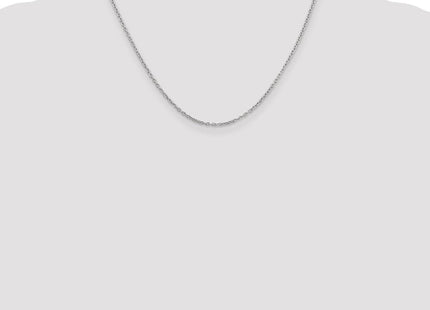 14K White Gold Round Open Link Cable with Lobster Clasp Chain (Style PEN210-18)