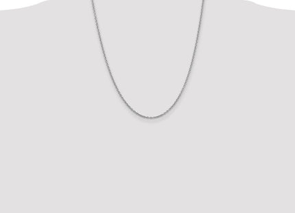 14K White Gold Round Open Link Cable with Lobster Clasp Chain (Style PEN210-22)