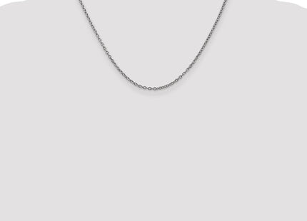 14K White Gold Round Open Link Cable with Lobster Clasp Chain (Style PEN211-18)