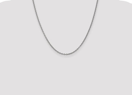 14K White Gold Round Open Link Cable with Lobster Clasp Chain (Style PEN211-20)