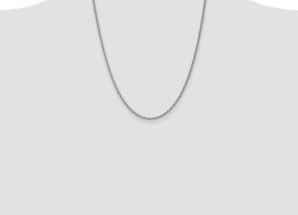 14K White Gold Round Open Link Cable with Lobster Clasp Chain (Style PEN211-22)