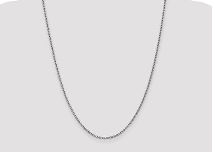 14K White Gold Round Open Link Cable with Lobster Clasp Chain (Style PEN211-24)