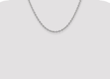 14K White Gold Round Open Link Cable with Lobster Clasp Chain (Style PEN212-18)