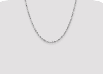14K White Gold Round Open Link Cable with Lobster Clasp Chain (Style PEN212-20)