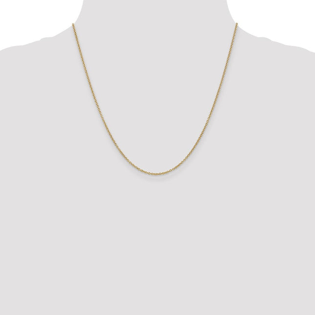 14K Round Open Wide Link Cable with Lobster Clasp Chain