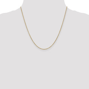 14K Round Open Wide Link Cable with Lobster Clasp Chain (Style PEN214-20)