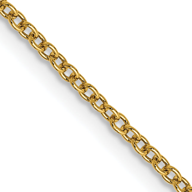14K Round Open Wide Link Cable with Lobster Clasp Chain
