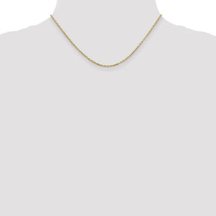 14K Round Open Link Cable with Lobster Clasp Chain (Style PEN216-16)
