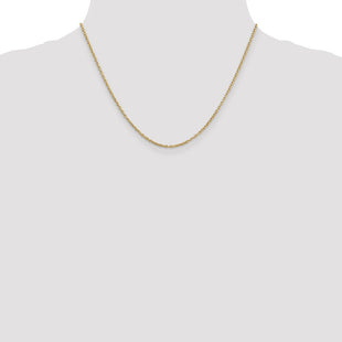 14K Round Open Link Cable with Lobster Clasp Chain (Style PEN216-18)