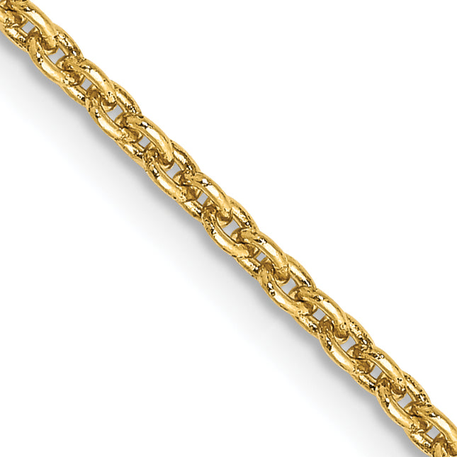 14K Round Open Link Cable with Lobster Clasp Chain, 16 x 2mm