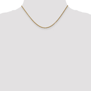 14K Round Open Link Cable with Lobster Clasp Chain (Style PEN217-16)