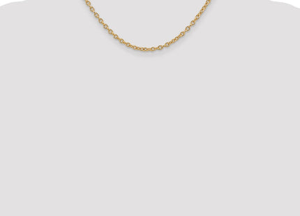 14K Round Open Link Cable with Lobster Clasp Chain (Style PEN218-16)
