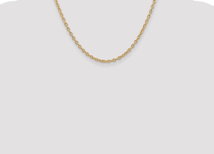 14K Round Open Link Cable with Lobster Clasp Chain (Style PEN218-18)