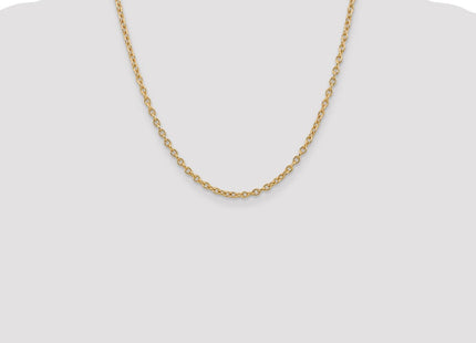 14K Round Open Link Cable with Lobster Clasp Chain (Style PEN218-20)