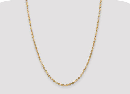 14K Round Open Link Cable with Lobster Clasp Chain (Style PEN218-24)