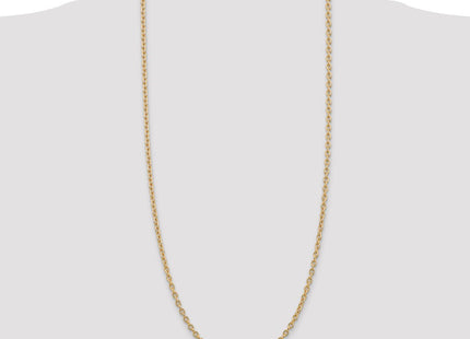 14K Round Open Link Cable with Lobster Clasp Chain (Style PEN218-30)