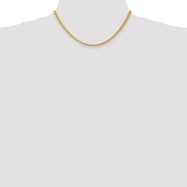 14k Parisian Wheat with Lobster Clasp Chain, 16 x 3mm