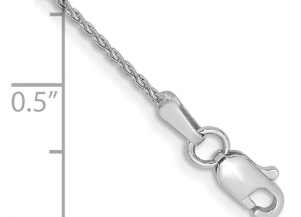 14K White Gold Parisian Wheat with Lobster Clasp Bracelet, 1 x 1.2mm