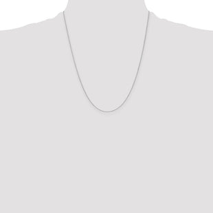 14K White Gold Diamond-cut Parisian Wheat with Lobster Clasp Chain (Style PEN268-22)