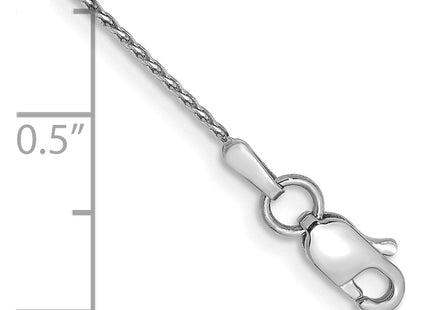 14K White Gold Diamond-cut Parisian Wheat with Lobster Clasp Bracelet, 1 x 0.8mm