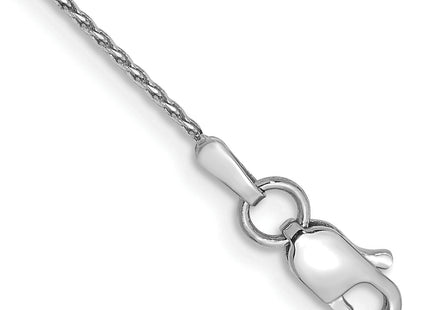 14K White Gold Diamond-cut Parisian Wheat with Lobster Clasp Bracelet, 1 x 0.8mm