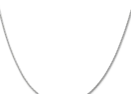 14K White Gold Diamond-cut Parisian Wheat with Lobster Clasp Chain, 16 x 1.4mm