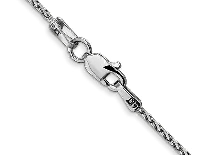 14K White Gold Diamond-cut Parisian Wheat with Lobster Clasp Chain, 16 x 1.4mm