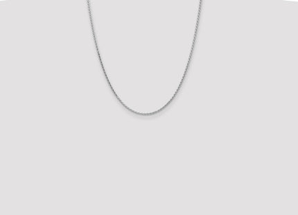 14K White Gold Diamond-cut Parisian Wheat with Lobster Clasp Chain (Style PEN271-22)