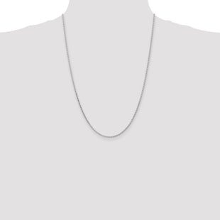 14K White Gold Diamond-cut Parisian Wheat with Lobster Clasp Chain (Style PEN271-24)