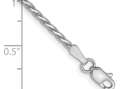 14K White Gold Diamond-cut Parisian Wheat with Lobster Clasp Bracelet (Style PEN271-7)