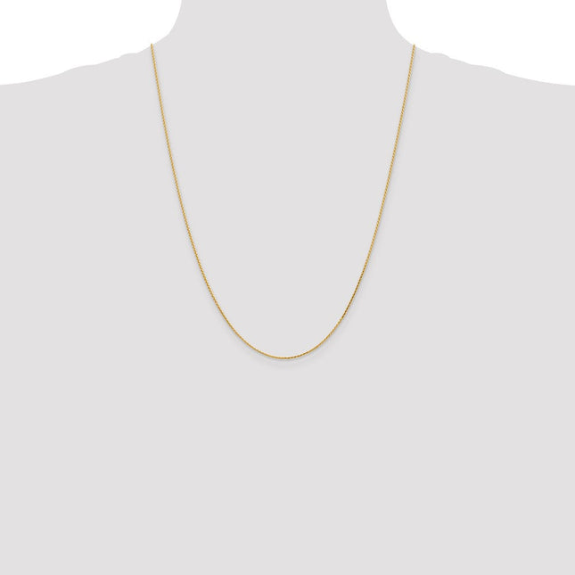14K . Diamond-cut Parisian Wheat with Lobster Clasp Chain, 30 x 1mm